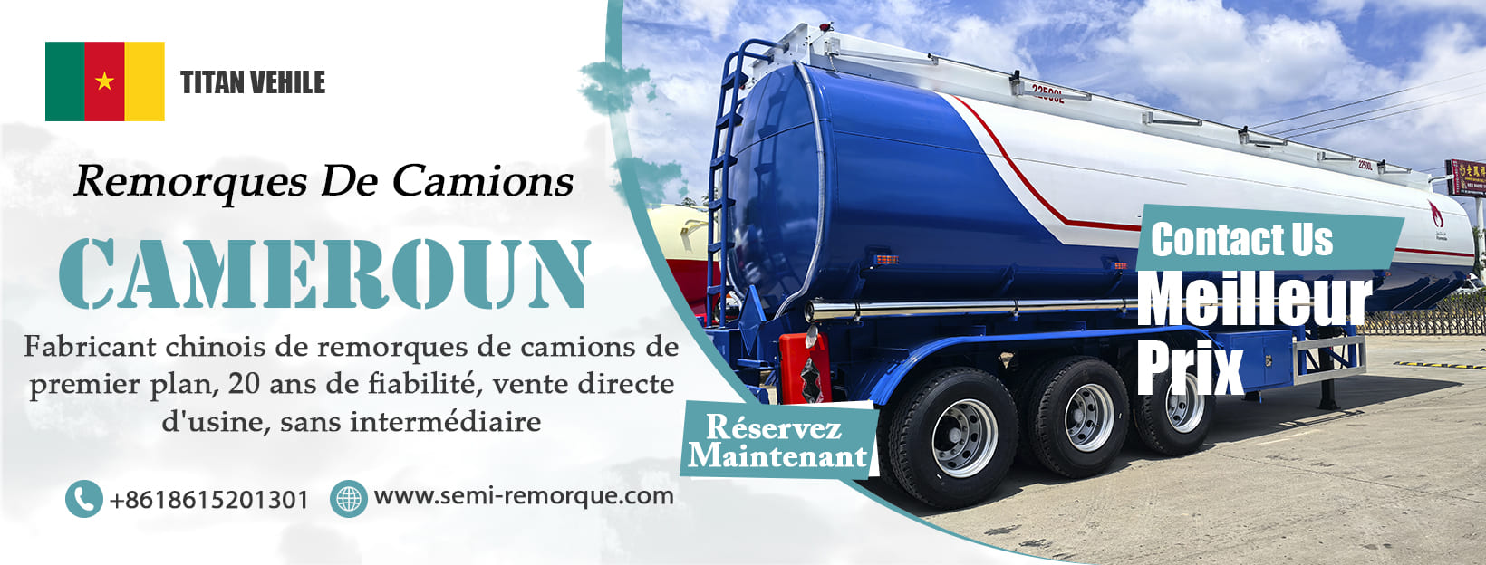Camion Semi Remorque Plateau Porte Conteneur Container