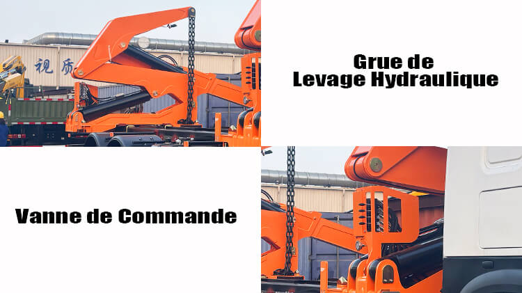 Camion Porte-Conteneur avec Grue à Vendre en Cameroun