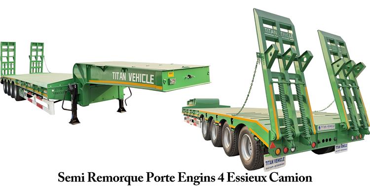 Semi Remorque Porte Engins 4 Essieux Camion À Vendre