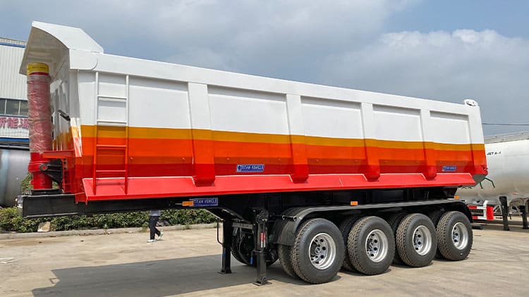 Semi Remorque Benne Basculante 4 Essieux