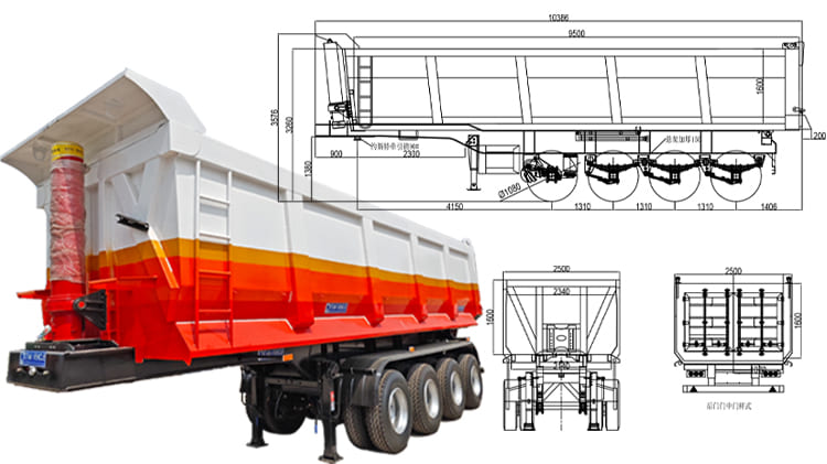 Semi Remorque Benne Basculante 4 Essieux