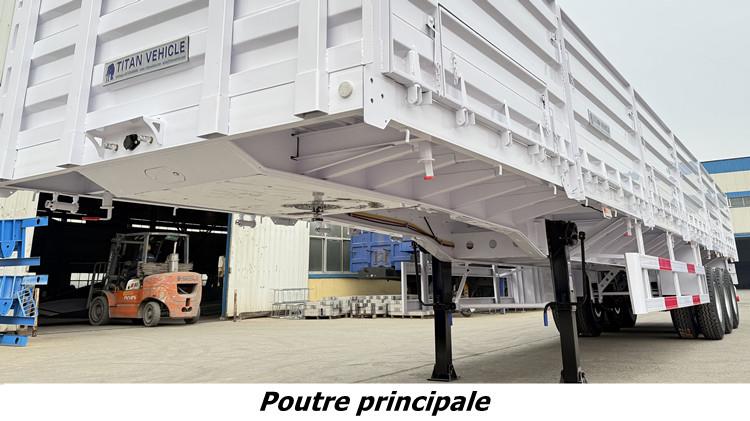 Semi Remorque Plateau 3 Essieux Avec Ridelles