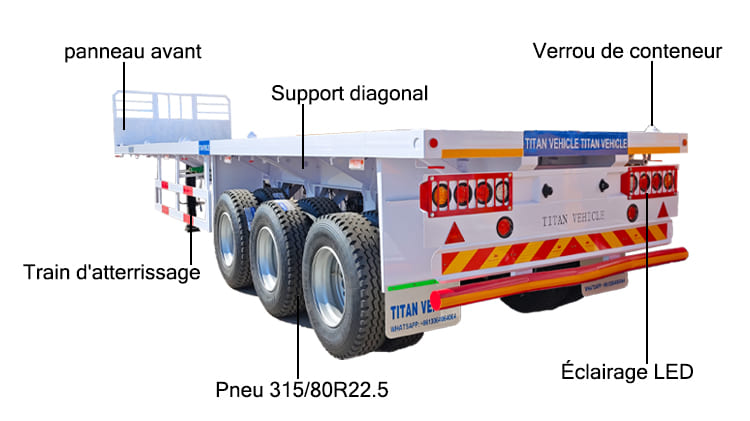Remorque Plateau Camion 40 Pieds à Vendre au Sénégal